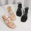 Fashion Summer Women High Heel Sandals Comfortable Casual Female Shoes Woman Square Toe Open Toe Ankle Strap Mujer Sandalias Wedge Shoe