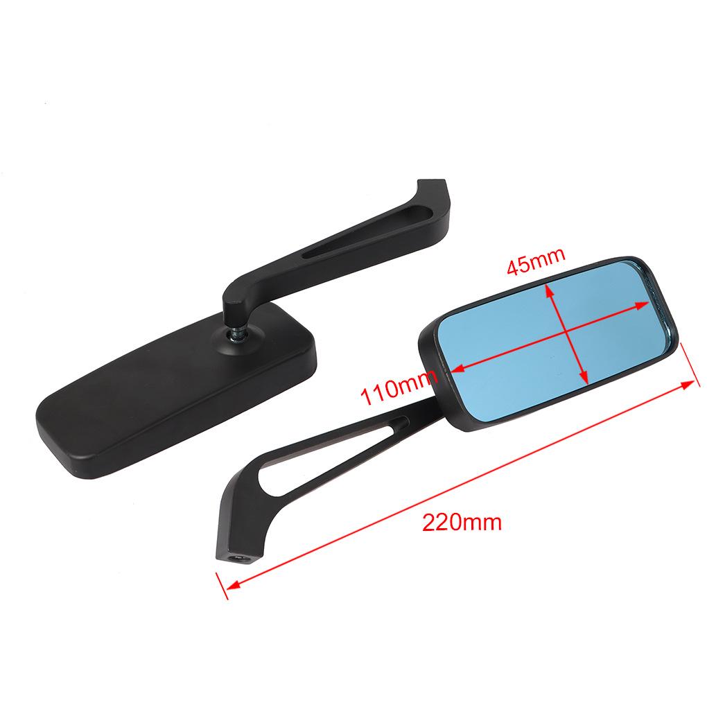 Aluminum Square Blue Anti-Glare Motorcycle Rearview Mirror
