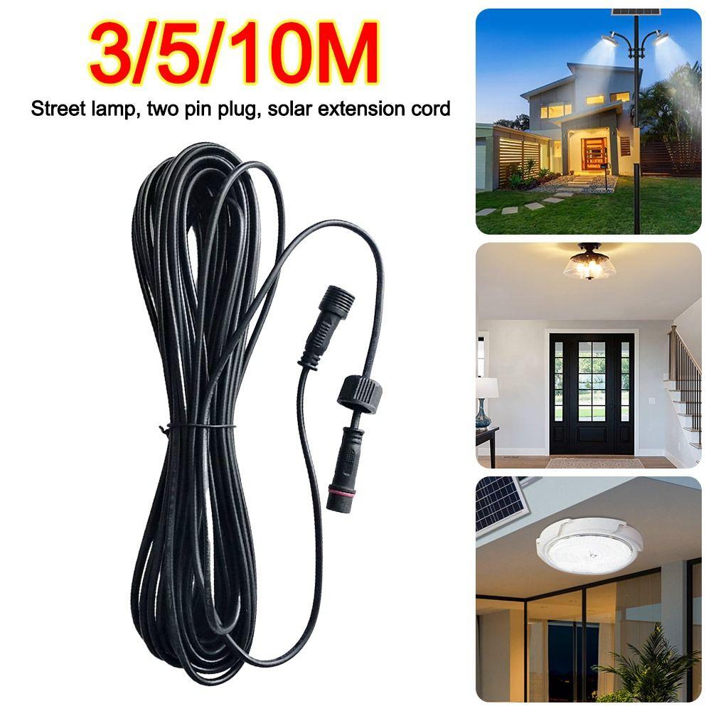 2 Pin Plug Solar Cable Extension 3M/5M/10M Waterproof Male and Female Extension Line Street Light Extension Cord