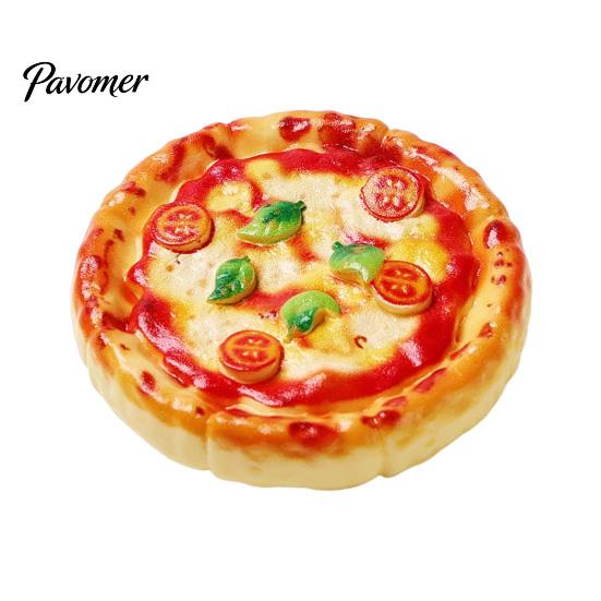 Handmade Jewelry Making Components 2Pcs Mini Resin Pizza Ornaments, Realistic Miniatures, Tiny Doll Mansion Props Food Ornaments for DIY Craft