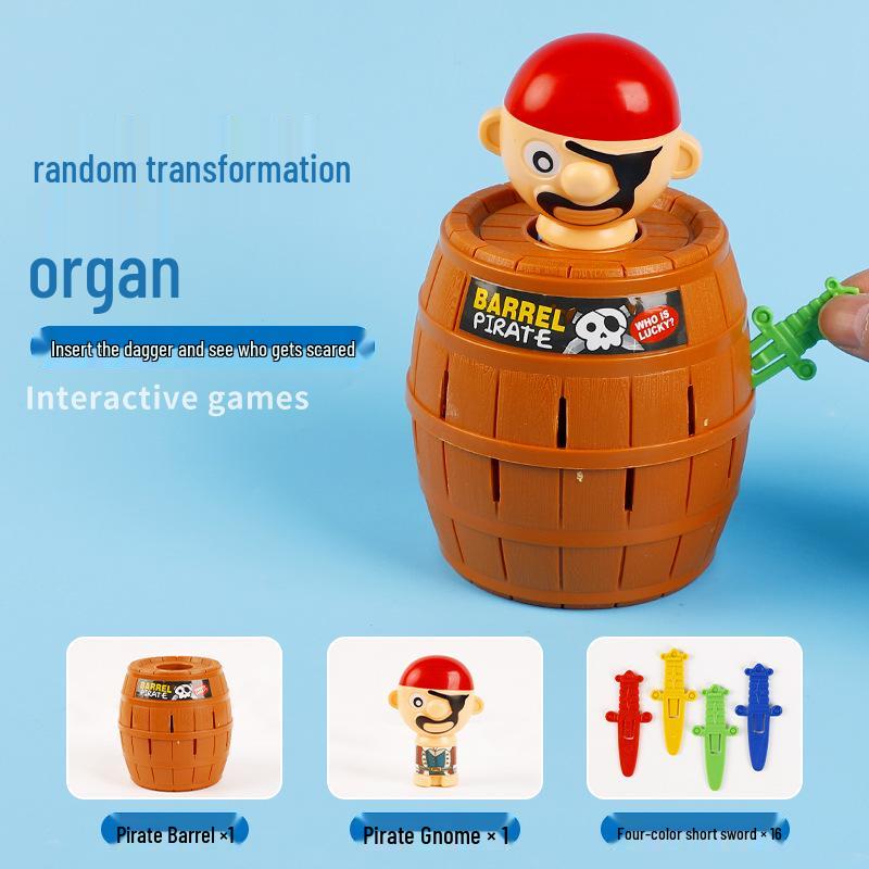 Creative Desktop Stress Relief Pirate Barrel Toys: Interactive Parent-Child Games
