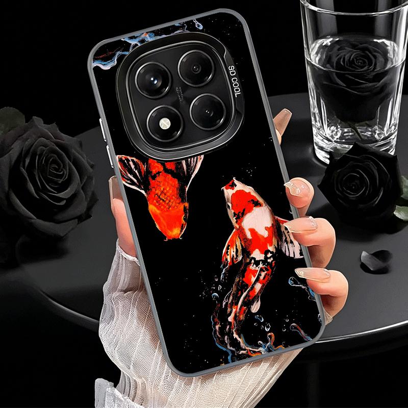 

Golden Carp Lucky Koi Shockproof Phone Case for Xiaomi Redmi Note 15 14 13 12 Pro Plus 11 11S 11T 5G Cover Anti Fall Fundas Redmi Note 13 Pro 5G