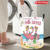 Collapsible Laundry Basket Large Round Waterproof Fabric Hamper Dirty Clothes Storage Bin Toy Organizer with Handles