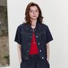 Women's Retro Cotton Linen Denim Shirt
