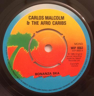 7-Zoll-Schallplatte CARLOS MALCOLM THE AFRO CARIBS Bonanza Ska Get Up Edina Beardm WIP6563 Island Records 1979 UK Reggae Ska Dub Gebraucht