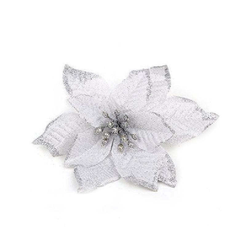 10 Stck glitzernde Weihnachtsstern-Blume, Weihnachtskranz, Baumschmuck,  Weihnachtsgeschenk  zu niedrigen Preisen im Onlineshop Joom kaufen