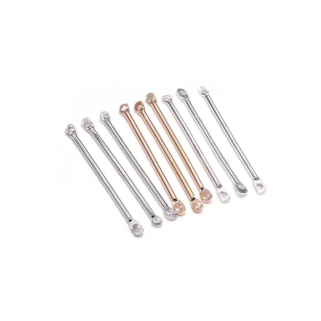 Double-Hole Rod Cylindrical Ear Post DIY Jewelry Accessories: Simple Handmade Earrings Pendants