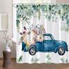 Autumn Pumpkin Truck Shower Curtain Thanksgiving Harvest Fall Watercolor Leaves Farmhouse Home Bathtubs Bathroom Curtain Decor