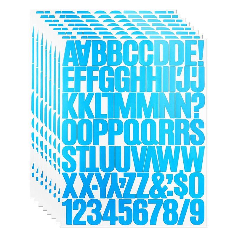 ABIY 8 Sheets 1.5 Inch Letter Number Stickers,576 Pieces Adhesive Alphabet Sticker Letters Decals For Scrapbooking