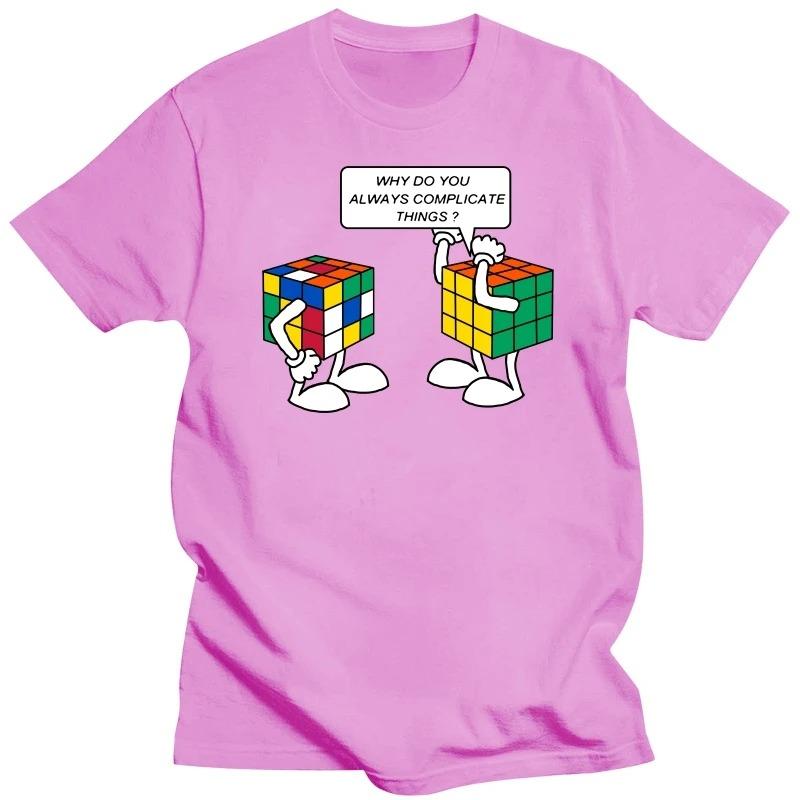 

Мужская футболка Высокое качество 100% хлопок Интересный принт Кубик Рубика Летняя Повседневная Крутая Свободная Футболка с круглым вырезом Мужские Топы S