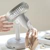 Small Electric Fan Simple Portable Vintage Pure Color USB Charging Little Fan for Summer Light Blue