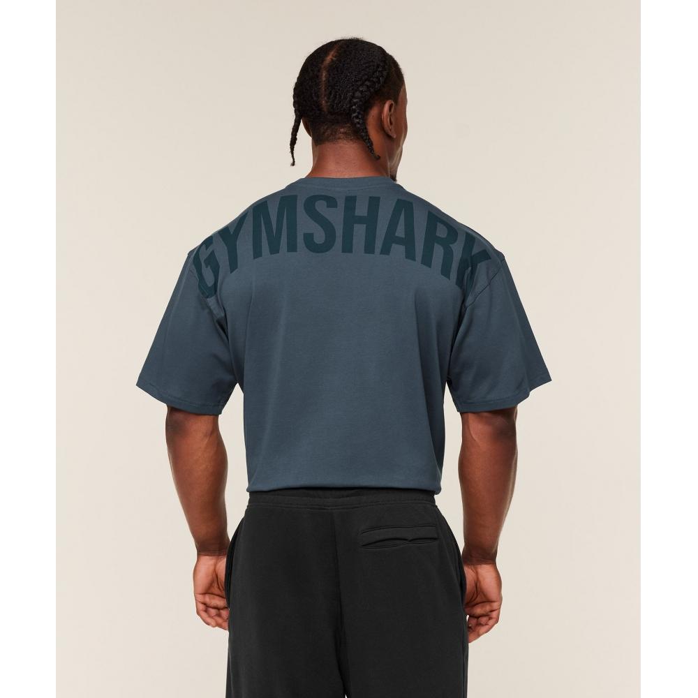 Gymshark Power T shirT Gs sTealTh Blue A4b9w Ud6s