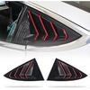 For Tesla Model 3 2017-2023 Car Rear Louver Window Side Shutter Cover Trim Sticker Vent Scoop ABS Carbon Fiber Red Accessories