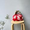 Musubi Furoshiki Isa Plum Blossom Red and (wrapping Cloth), 3-width, Pattern, Double-sided, Design, Green, 104cm, Cotton.