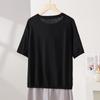 Women's Mulberry Silk Blend Short Sleeve Knit T-Shirt