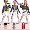 Anime Demon Rumi Zoey Mira Singer Costumes for Girls Hunters Stage Performance Outfits Halloween Kpop Cosplay Uniform Wig Set