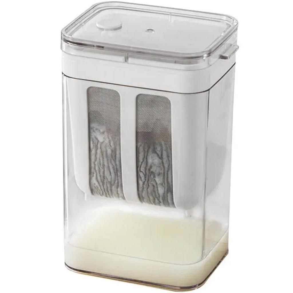 1 Stück Griechischer Joghurt-Sieb 1100 ML Feines Netz Joghurt-Filter mit Klarem Deckel Kompakter Käse Joghurt Molke-Separator Lebensmittelqualität Joghurt