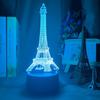 Paris Eiffel Tower 3d Illusion Led Baby Night Light Color Changing Bedroom Decor Lights Unique Birthday Gift Table Usb Lamp