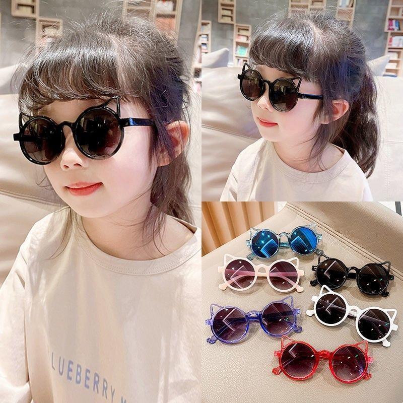 New Fashionable Children Sunglasses Cute Cat Eyeframe Boys and Girls Trendy Dressing Baby Outdoor Decoration Eyewear Uv400