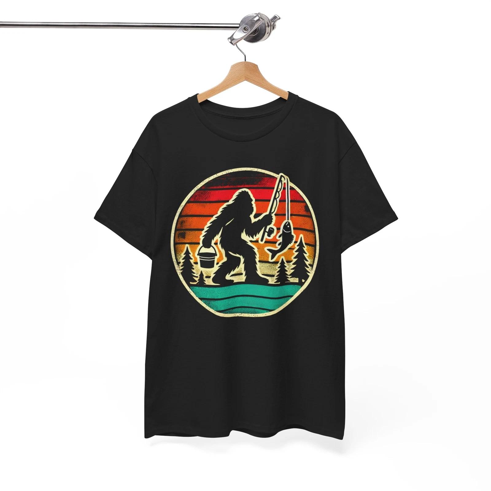 

Bigfoot Fishing T-Shirt - Funny Angler Tee for Fishermen & Outdoor Lovers S