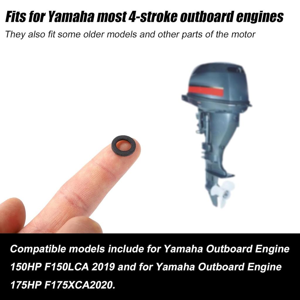 30 st packningar för oljeavtappning i nedre växelhus, ersättning för Yamaha 90430-08020-00 & 90430-08003-00, packning för avtappningsplugg i nedre enhet av hård fiberboard
