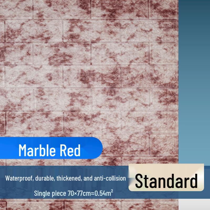 Retro 3D Brick Pattern Self-Adhesive Moisture-Proof Wallpaper Sticker