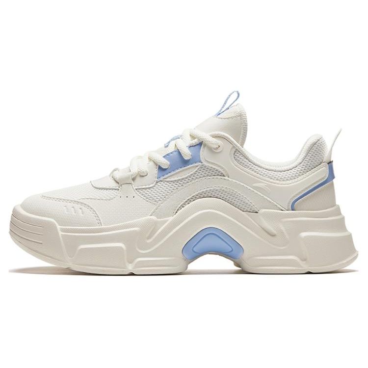 Anta Rabbit Retro Height Increasing Thick Sole Low Top Casual Shoes Women Sneaker White Blue 922428821-4 36.5