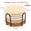 8pcs Woven Coaster Set with Holder High-Temperature Resistant Cup Coasters Absorbent Coasters for Coffee Tea Drinks