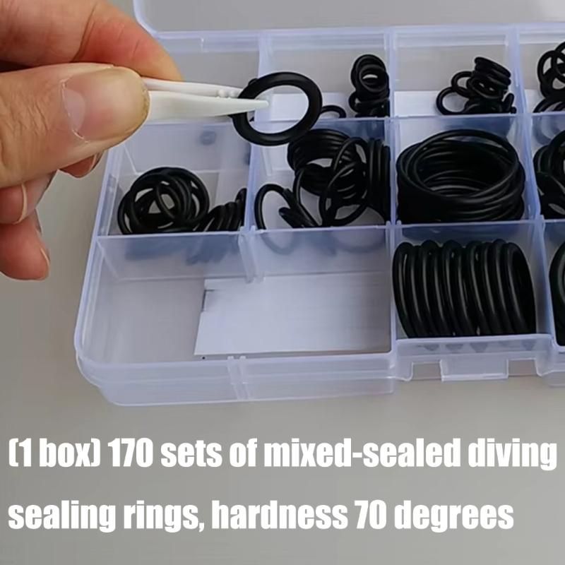 170lots Multipurpose Hardnesses Waterproofed Sealing Mixed Size O Rings For Diving Gear Swimming Pool Accessories