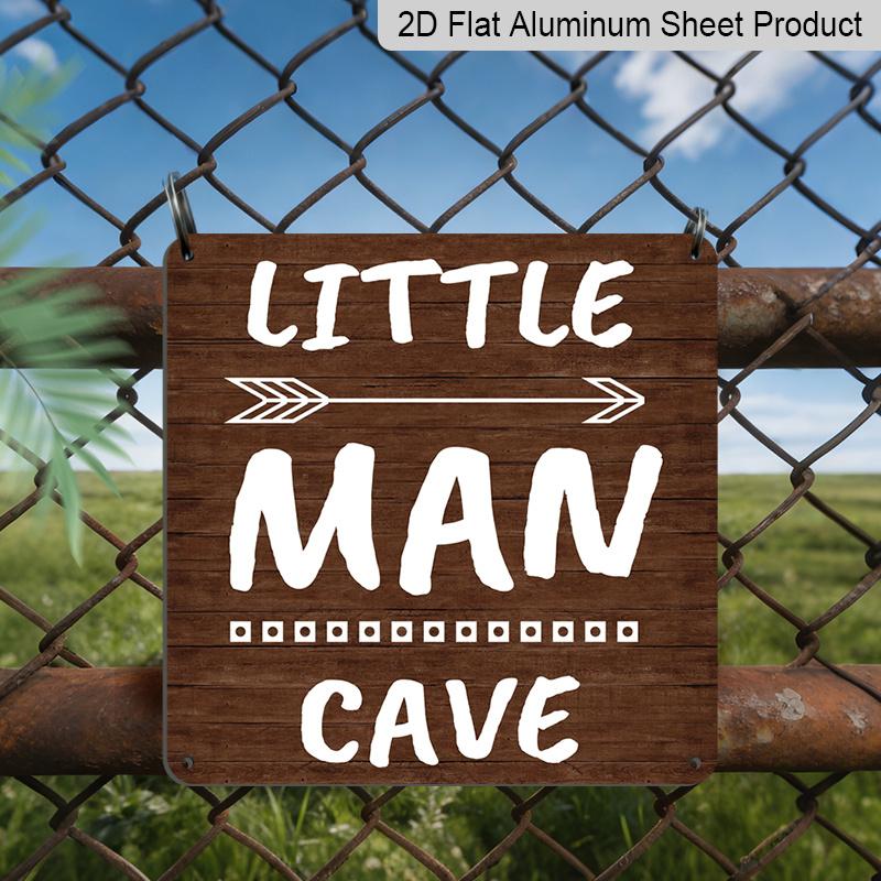 

2D Flat 1pc, Little for Man Cave Metal Sign - Boys Room Wall Decor with Arrow Design, for Man Cave Theme, Easy Mounting Hardware Included, No 20*20cm