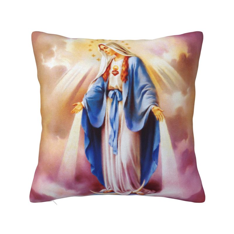 Our Lady Of Virgin Mary Mexico Pillow Covers Living Room Christian Jesus Saint Catholic Luxury Cushion Cover Velvet Pillowcase