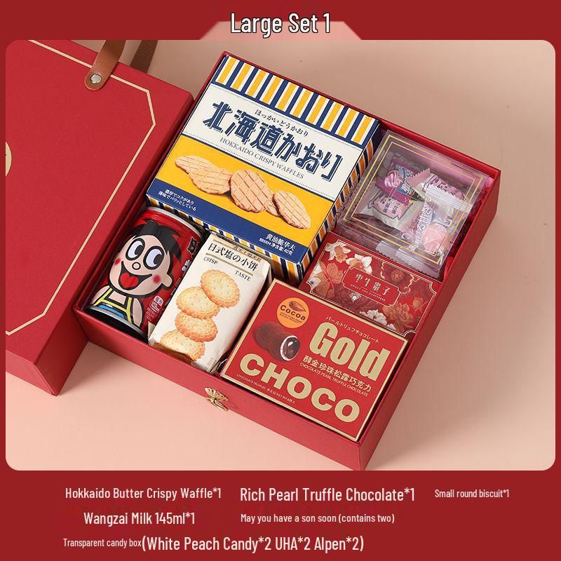 Elegant Wedding Candy Favor Box Set with Biscuits and Sweets