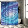 Galaxy Swirl with Butterflies Waterproof Shower Curtain Heat Resistant Machine Washable Non-Transparent 180x180cm