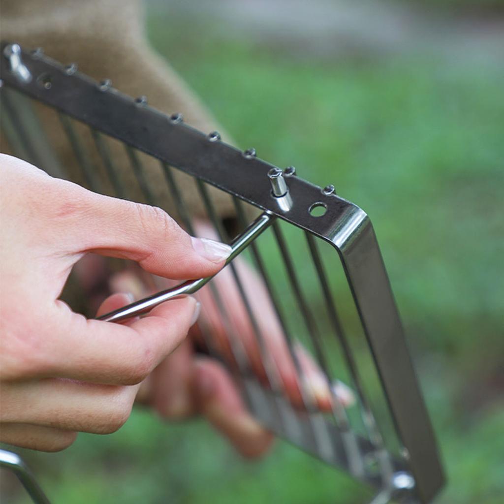 Ourdoor Stainless Steels Camping Grill Portable Folding Small Grill Rack Burners Stove Stand Baking Tray Holder Enduring