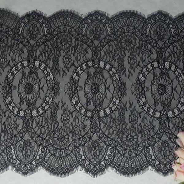 3 Meters Eyelash Lace Fabric,White Black Net Yarn Eyelashes Lace Trim Clothing Skirt Lace Fabric Clothing Embroidery Decoration