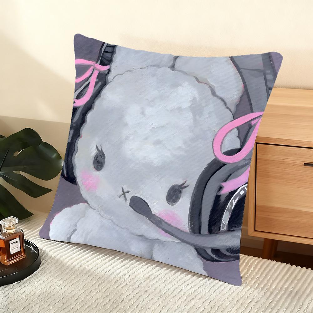 Cute Oil-Painted Small Animals Cushion Cover Silky Short Plush Home Sofa Cushion Cover - Invisible Zipper Home Decoration