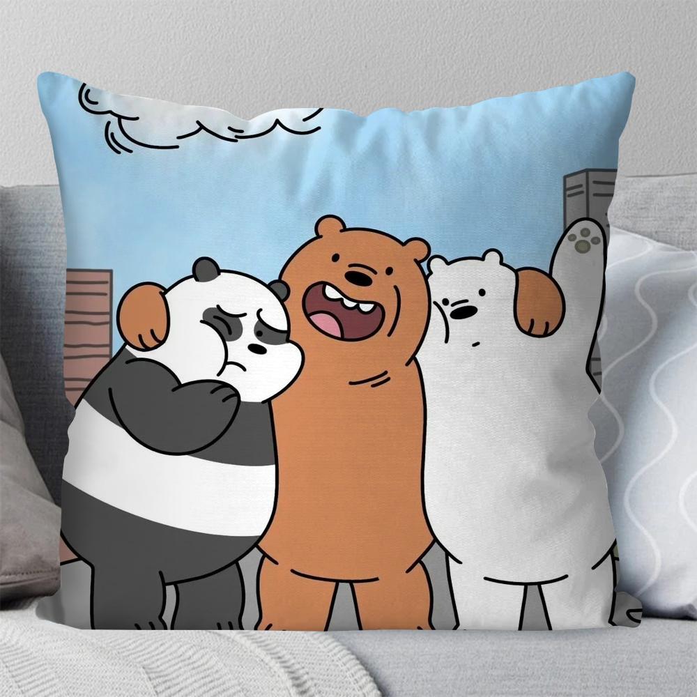 We B-Bare B-Bears Cartoon Fairy Tales Pillow Case Square Pillow Bedroom Sofa Leisure ComfortCarLiving Room Home Decoration 40X40