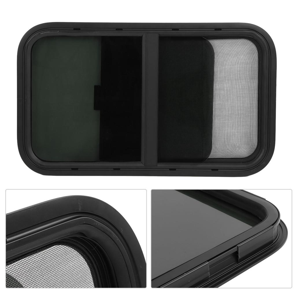 RV Window Trailer Window RV Window Replacement Round Corners Slide with Insect Screen for Trailer Construction Vehicles
