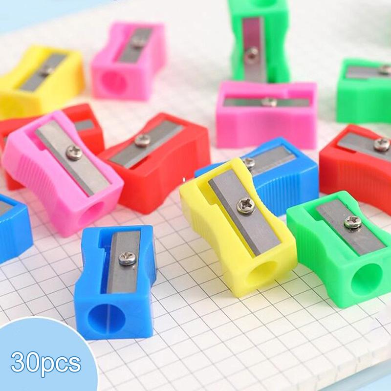 

30/60/120pcs Mini Colored Single Hole Rectangular Pencil Sharpener for School Students Party Favors Festival Gathering Gifts TMZ