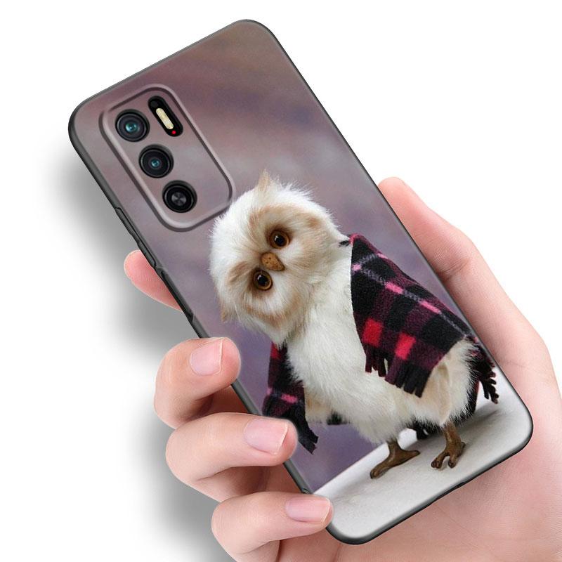 Cute Owl Animal Phone Case For Xiaomi Redmi Note 7 8 9 10 Lite 11 11E 11T 12 Pro 11S 4G 10T 5G 8T 9S 10S Soft TPU Black Cover