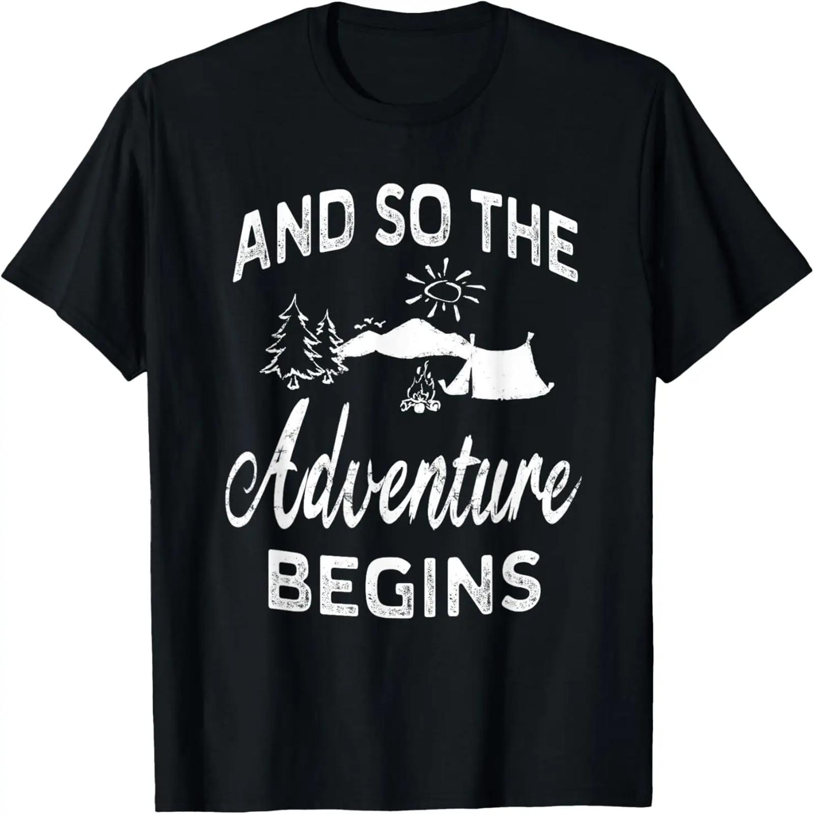 

And So The Adventure Begins Travel Camping T-shirt S