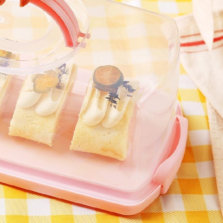 Plastic Food Storage Box For Cakes Cookie Snacks Portable Design Dessert Container Clear Lid Home Outdoor Use