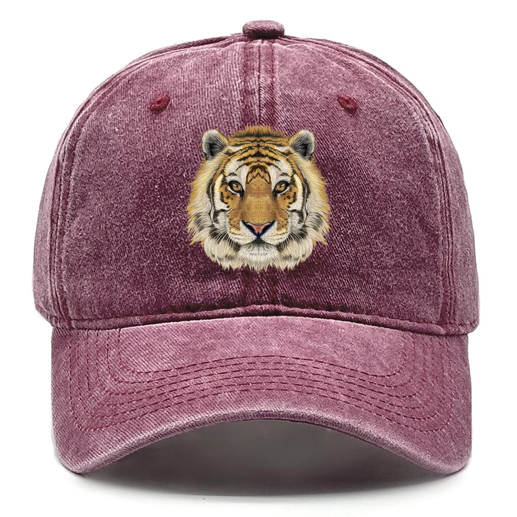 Tiger Head Print Adjustable Caps HD Animal Heads Man's Cap Casual Vintage-Inspired Snapback Baseball Hat One Size Fits All
