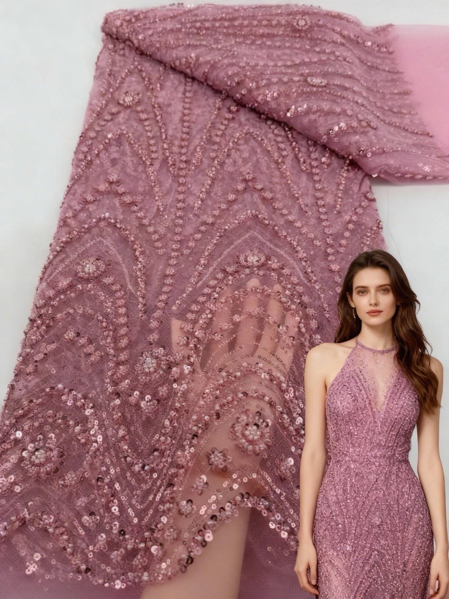 Tessuto a Rete con Paillettes Africane 2026 Alta Qualità 5 Yds Pizzo Nigeriano Francese per Sposo Tessuto per Cucire Abiti di Lusso per Matrimoni Fest