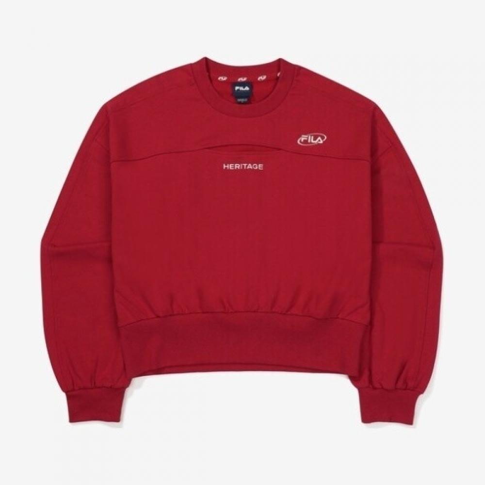 Fila Cotton Blend Stretch Cutout Sweatshirt Fs2pof3154fprd 100(L)
