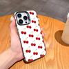 Wildflower INS S-Strawberry C-cherry Phone Case For iPhone17 16 15 14 13 12 Pro Max Grey Black Matte Laser Metallic Aurora Funda