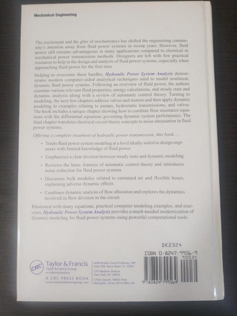 [USED] HYDRAULIC POWER SYSTEM ANALYSIS Hydraulic system analysis