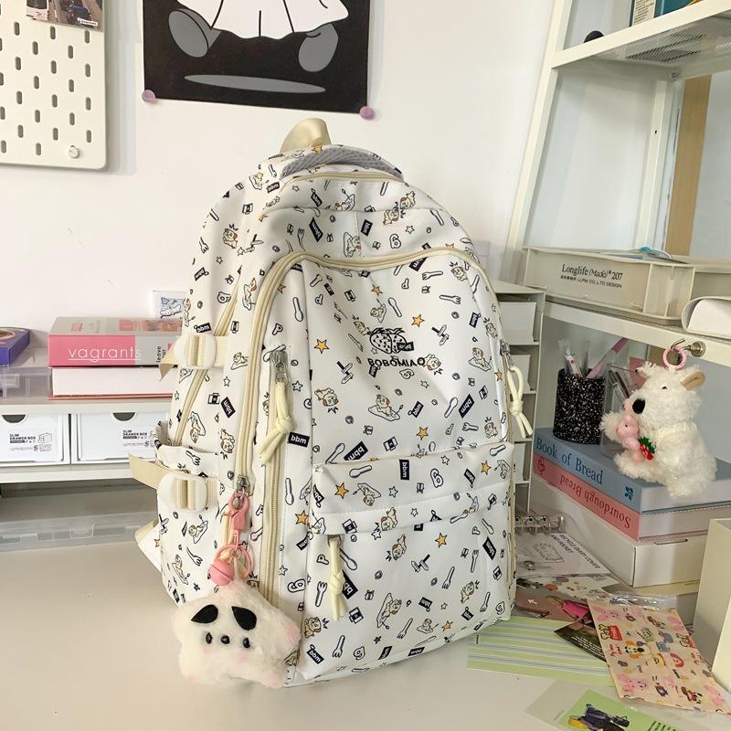 Large capacity junior high school students backpack schoolbag travel computer backpack contrasting color leisure commuting waterproof backpack