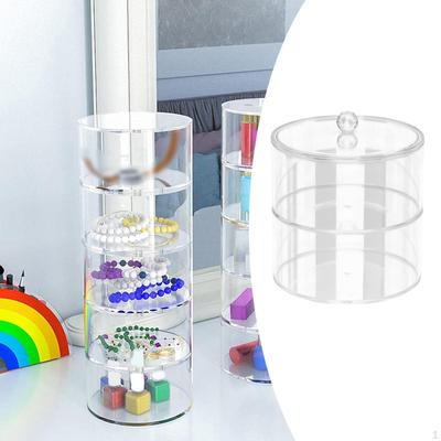 Display Box Case Transparent Multipurpose Cylindrical Organizer Storage for Bedroom