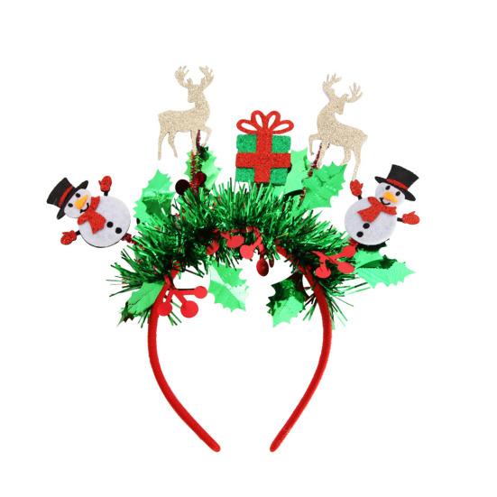 Christmas Headband Festive Make-Up Hair Hoop Cartoon Snowmen Reindeer Santa Hats Headband for